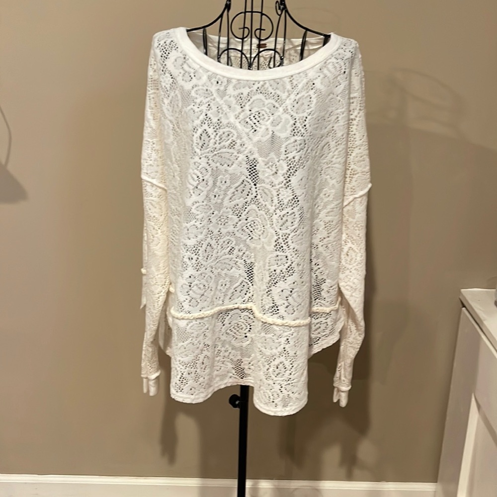 Free People oversize lace sweater